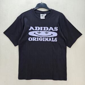 ADIDAS ORIGINAL MEN'S SMALL BLACK SMILEY LAVENDER PRINT TSHIRT NWT H32318